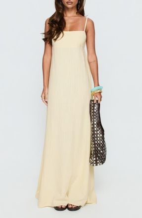 Princess Polly Solie Tie Back Maxi Dress in Butter at Nordstrom, Size 10