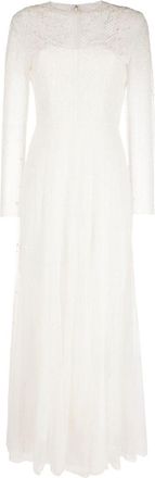 Philosophy di Lorenzo Serafini long-sleeve tulle dress - women - Polyamide/Viscose - 44 - White