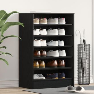 vidaXL Scarpiera Rovere nero 60 x 35 x 92 cm Legno multistrato - Vidaxl