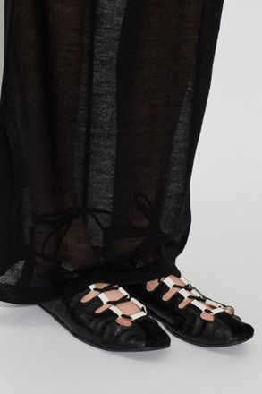 Alaia Leather Ballet Flats, Womens, Black