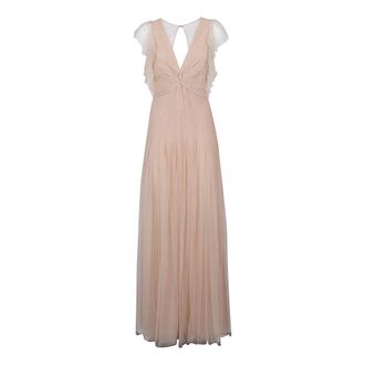 Elisabetta Franchi Dames, Jurken, Beige, Maat: S Tulle