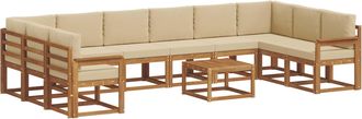 vidaXL Conjunto De Sof&aacute;s De Exterior 11 Uds. Natural Y Beige Vidaxl