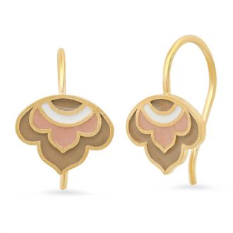 Jessica Elliot Womens Enameled Lotus Ear Wire Earrings In Vermeil/neutral