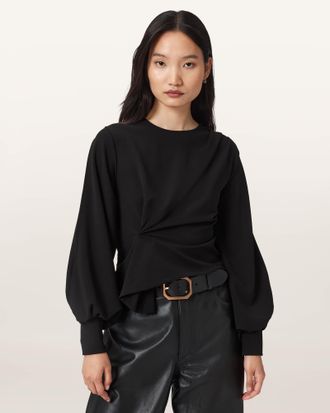 AllSaints Klara Twist Slim Fit Top