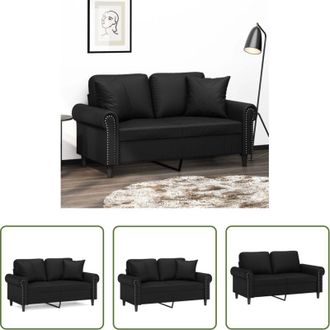 vidaXL vidaXL Similpelle - Divano a 2 Posti con Cuscini Nero 120 cm in Similpelle