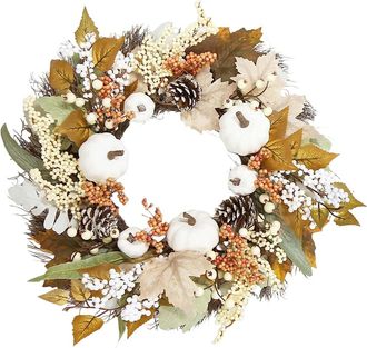 OEM Corona Oto&ntilde;al Para Puerta Principal, 45 Cm, Adornos Oto&ntilde;ales Para Exteriores, Para El Porche, Gran Corona De Calabaza Oto&ntilde;al Para Halloween, Decoraci&oacute;