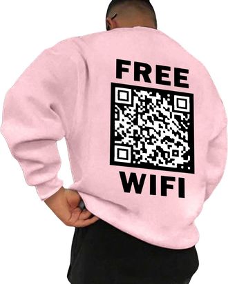 Generic Mens Sweatshirts No Hood Fleece Autumn Winter Plus Size Warm Sweatshirts For Men Uk Novelty Fashion Printed Pullover Sweater Tops For Men Comfortable 