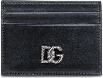 Dolce & Gabbana Tempesta Kalfsleren Kaarthouder - Heren - Portefeuilles - Zwart - ONE Size - Leer - Accessoires