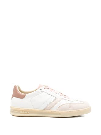 Woolrich White Double U. T Cracked Calf Sneakers