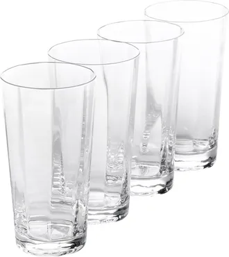 Sur la table Cambron 4 Piece 17oz Optic High Ball Handmade Glass Drinkware Set