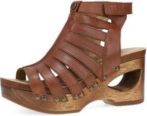 Dansko Adie Ankle Strap Platform Wedge Sandal in Tan Calf at Nordstrom Rack, Size 11.5-12Us / 42Eu