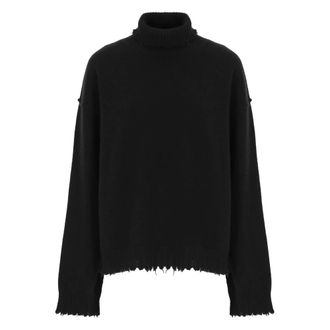 Uma Wang UMA Wang, Truien & Vesten, Dames, Zwart, M, Kasjmier, Zwarte Kasjmier Coltrui Trui