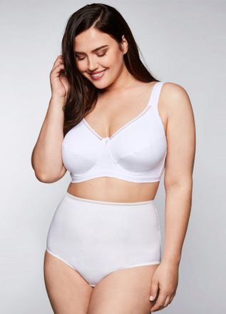 Sheego B&uuml;gelloser BH SHEEGO, Damen, Gr. 11,5, Cup C, weiss (wei&szlig;), 95% Baumwolle, 5% Elasthan, BHs B&uuml;gelloser BH