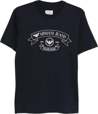 Emporio Armani Mens T-Shirt Black Cotton T-Shirts And Polos