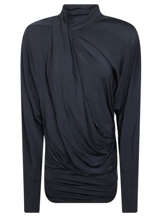 Entire studios Black Dalters Asymmetrical Long-Sleeve Mini Dress