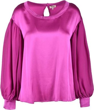 Her Shirt Zijde Blend Blouse - Dames - Blouses - Paars - M - Overhemden