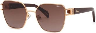 Chopard Schm 22S 8Fcy Zonnebrillen - Dames - Zonnebrillen - Geel - 57 MM - Accessoires