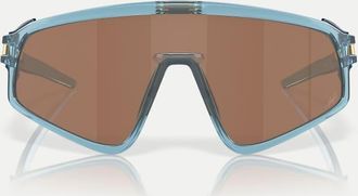 Oakley Kylian Mbappé Signature Series - Latch - Occhiali da sole a mascherina color stone wash trasparente con lenti marroni specchiate e pannello