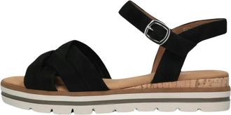 Gabor Zwarte su&egrave;de sandalen - Dames - Sandalen - Zwart - 40 EU - Su&egrave;de - Schoenen