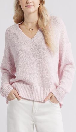 BP. Oversize V-Neck Sweater in Pink Soda at Nordstrom, Size Xx-Small