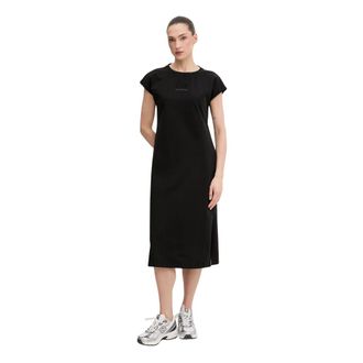 Emporio Armani Logo Series Stretch Jersey Jurk - Dames - Casual kleedjes - Zwart - XS - Katoen - Kleedjes