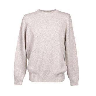Brunello Cucinelli Mother Of Pearl Cashmere Blend Knit Sweater, Brand Size 50 (US Size 40)