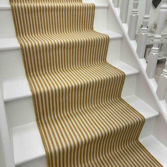 Runrug Stair Runner Carpet - Reversible & Durable, 2mm - Pinstripe in Beige | Size: 70 cm x 480 cm