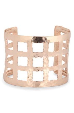 Karine Sultan Hammered Cage Cuff Bracelet in Rose Gold at Nordstrom Rack