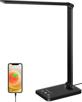 OEM L&aacute;mpara De Escritorio Led, Protecci&oacute;n Ocular, Control T&aacute;ctil, Regulable, Con Puerto Usb/funci&oacute;n De Temporizador, Plegable/giratorio