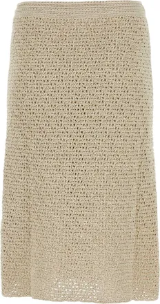 Bottega Veneta Womens Skirt Beige Cotton
