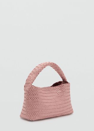 Mango Borsa da mano intrecciata rosa chiaro - Donna - Taglia unica - MANGO