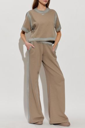 Off-white T-shirt With Logo, Womens, Brown