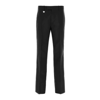 Burberry Suit Trousers, male, Black, Size: XL Wool Blend Wide-Leg Pant