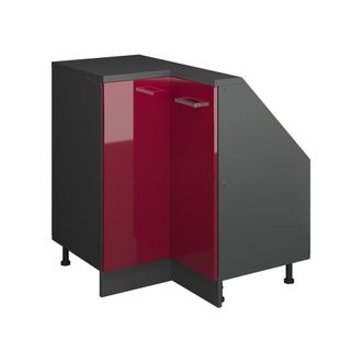 Vicco Armario Para Techo Inclinado Armario De Esquina Rion, Rojo Brillo Intenso/antracita, 75.6 X 81.6 Cm Con 1 Puerta, Vicco