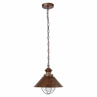 Netlighting Nautica 1 Light Large Outdoor Ceiling Pendant Light Clear Rust Brown E27