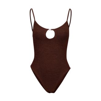 Hunza G Dames, Badkleding, Bruin, Maat: ONE Size Polyamide