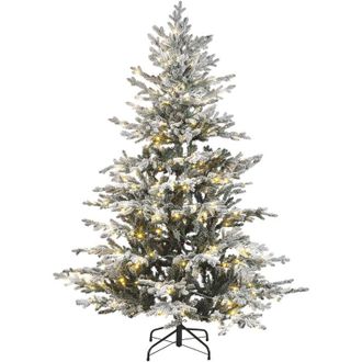Beliani Beliani - rbol de Navidad blanco verde 180 cm sintético nieve preiluminado ramas Brisco