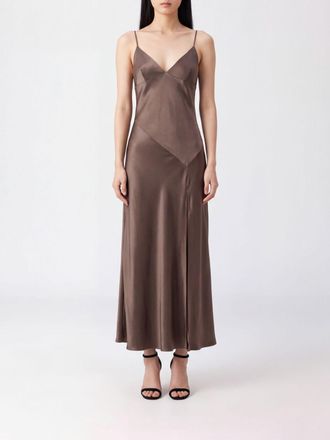Alberta Ferretti Abito lungo slip dress in viscosa con spacco frontale