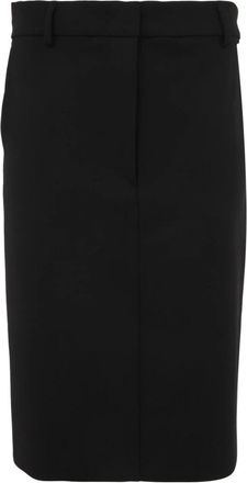 Sportmax Tailored Midi Skirt - Dames - Kokerrokken - Zwart - XS - Leer - Rokken