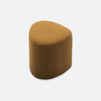 Sweeek Sweeek - Taburete Y Puff De Tela Con Forma De Guijarro, Tao, Mostaza, 60x44x40 Cm