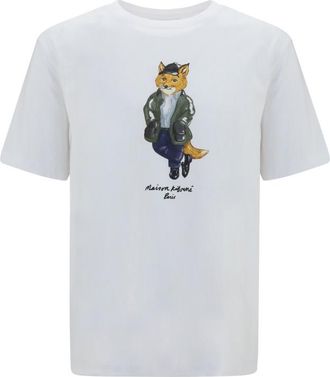 Maison Kitsun&eacute; White Crew Neck T-Shirt
