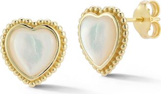 Sphera Milano Heart Stud Earrings in Gold/ivory at Nordstrom Rack