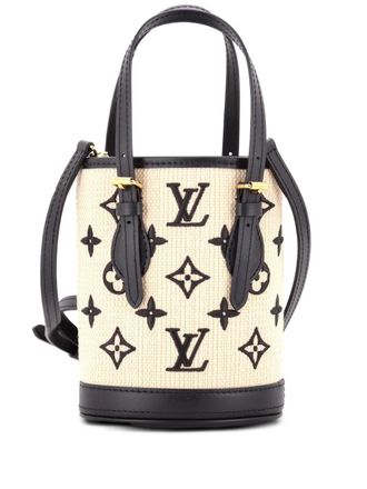 Louis Vuitton By The Pool Monogram Raffia Nano bucket bag - Nero