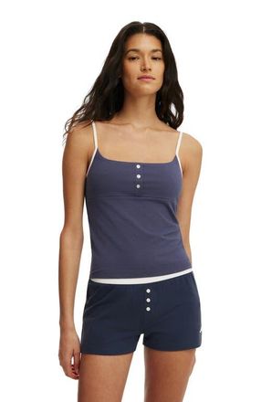 Cotton On Womens Dreamy Soft Henley Cami in Steely Blue Coconut Milk at Nordstrom, Size X-Large