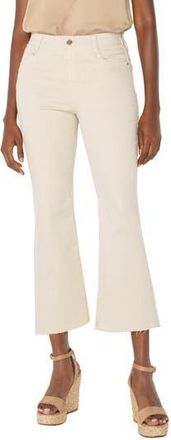 Liverpool L.A. Gia Glider Stripe Raw Hem Crop Flare Pull-On Pants in Cappuccino Stripe at Nordstrom Rack, Size 16 (Similar To 16W-18W)