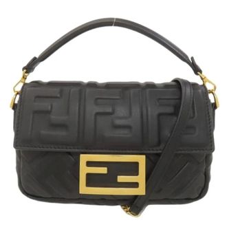 Fendi Pre-owned Vintage Schoudertas - Dames - Pre-owned - Zwart - Maat: ONE Size Leer