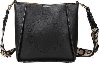 Stella McCartney Tassen, Dames, Zwart, ONE Size, Logo Grainy Alter Mat Crossbody Tas
