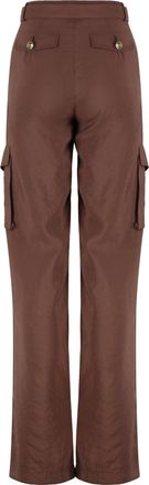 Versace Jeans Couture Womens Versace Cargo Trousers Brown Modal Wide-Leg