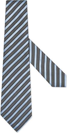 Ermenegildo Zegna striped tie - men - Silk/Cotton - One Size - Blue