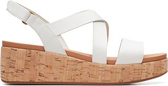 Clarks Kimmei Cork, Wedge Sandal, White